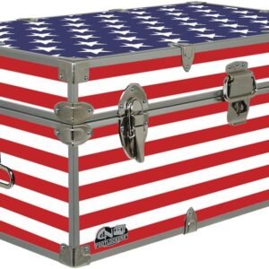 C&N Footlockers Designer Trunk – Fourth of July Americana Storage Trunk – 32x18x13.5 Inches (Stars & Stripes)