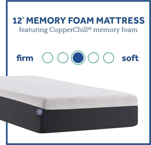 Sealy - Memory Foam Bed in a Box – 12 Inch, Medium Feel, California King Size, CopperChill Technology, CertiPur-US Certified,White - Image 3