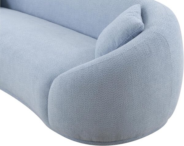 103.15" Modern Curved Sofa,Small Space Sofa,Half Moon Shape Teddy Fabric Couch with Throw Pillows,Oversized Cloud Couch for Living Room, Apartment,Office(Blue) - Image 8