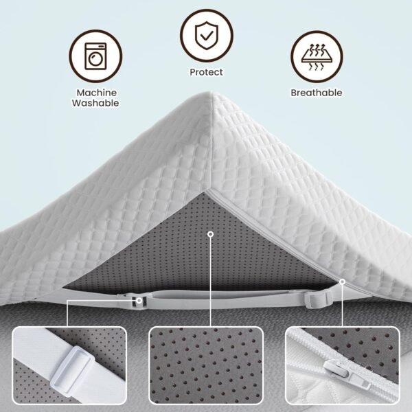 3 Inch Firm Mattress Topper Twin, Firm Gel Memory Foam Mattress Topper, Single Bed Topper for Back Pain Relief - Image 6