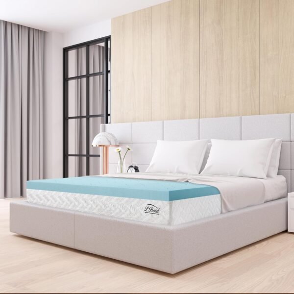 L'Baiet Cooling Gel Memory Foam Mattress Topper | 2" King Size | Medium Firm | Plush Soft Cool Pad Cushion for Bed, Sofa, Futon | CertiPUR-US Certified | Fiberglass Free | Safe for Kids and Adults - Image 3