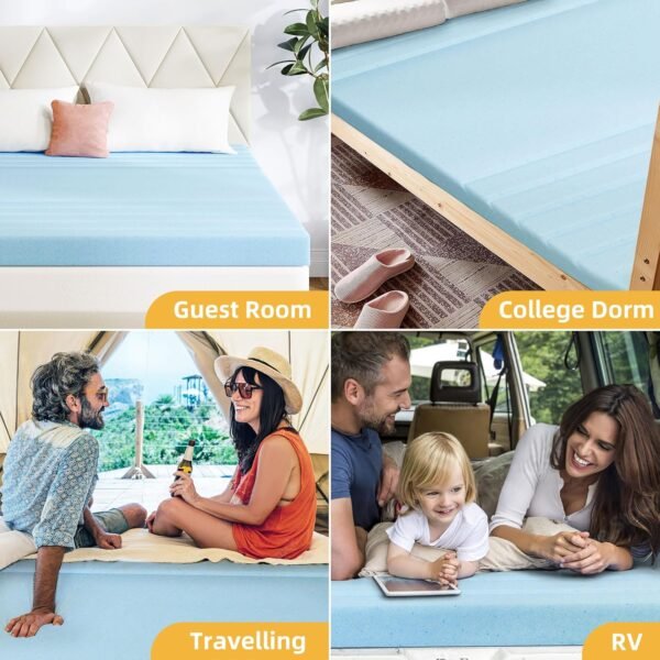 YITAHOME California King Mattress Topper, 3 Inch Cooling Memory Foam Bed Topper for Back Pain with Removable Soft Cover, CertiPUR-US Certified - Image 5