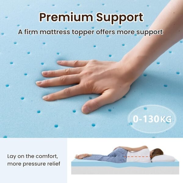 3 Inch Firm Mattress Topper Twin, Firm Gel Memory Foam Mattress Topper, Single Bed Topper for Back Pain Relief - Image 4
