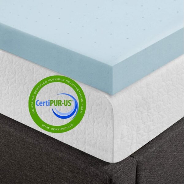 Memory Foam Mattress Topper Twin 2 Inch Gel Infused Memory Foam Mattress Pad – Single Memory Foam Mattress Topper for Body Support & Pressure Relief – Ventilated Design – CertiPur Certified - Image 7