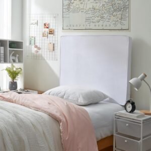 Rainha® Memory Foam Cushioned Dorm Headboard – White