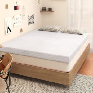 [Twin XL] Mattress Topper, 2″ Mattress Topper Twin Extra Long, Memory Foam Mattress Topper Twin XL for College Dorm with Removable Cover and Straps, Dark Grey