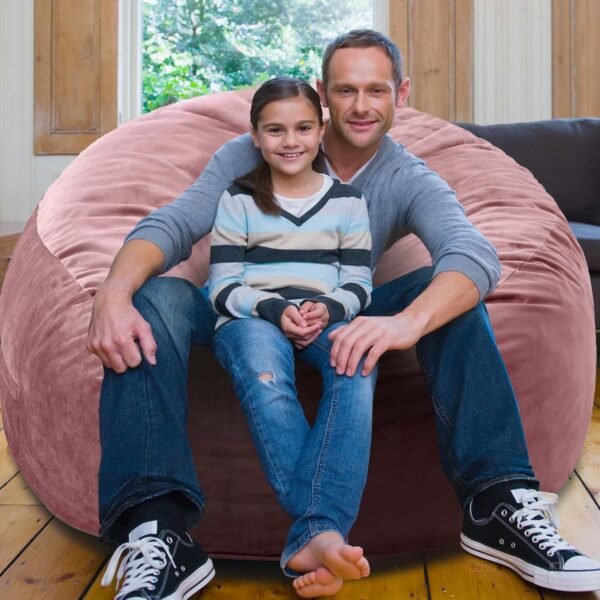 Bean Bag Chairs, Memory Foam Bean Bag Chair for Adults/Teens/Kids, Velvet Lazy Sofa Furniture with Removable High-Rebound Memory Foam for Living Room Bedroom College Dorm - Image 2