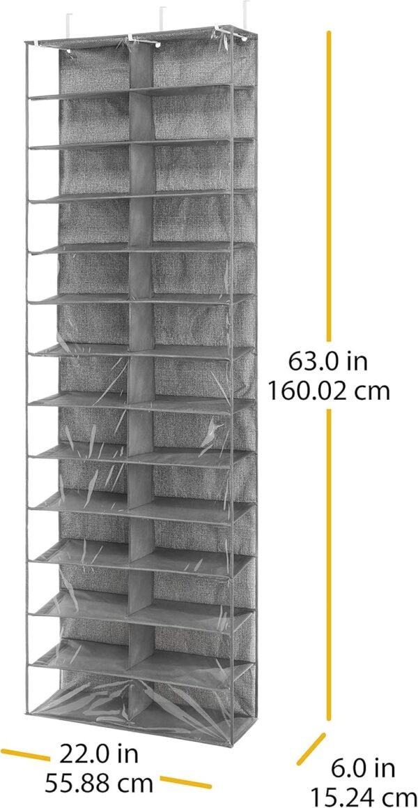 Whitmor Over The Door Shoe Shelves - 26 Sections - Crosshatch Gray - Image 6