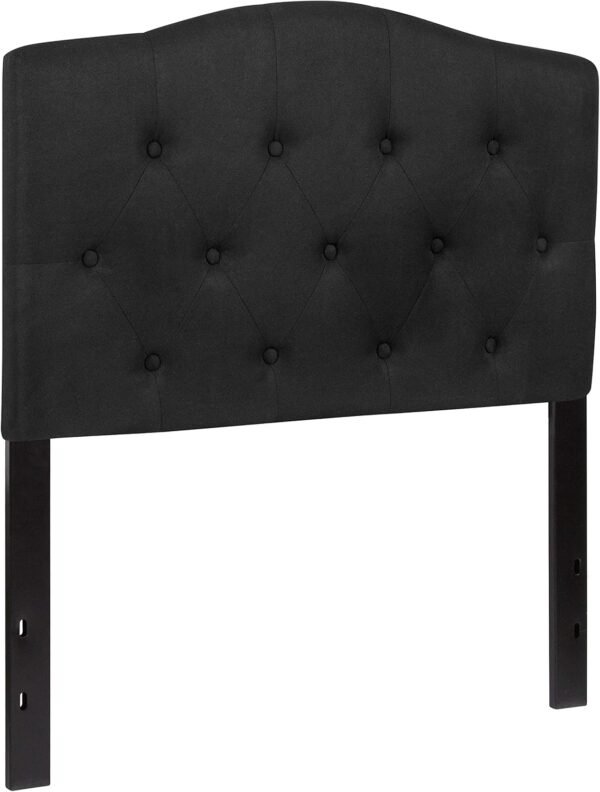 EMMA + OLIVER Tufted Upholstered Twin Size Headboard in Black Fabric - Image 3