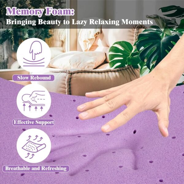 3 Inch Memory Foam Mattress Topper, Cooling Gel Mattress Topper for Full(54"x75") Size Bed, Soft Mattress Topper,Back Pain Pressure Relief, Ventilated, No Flavor, CertiPUR-US Certified - Image 3