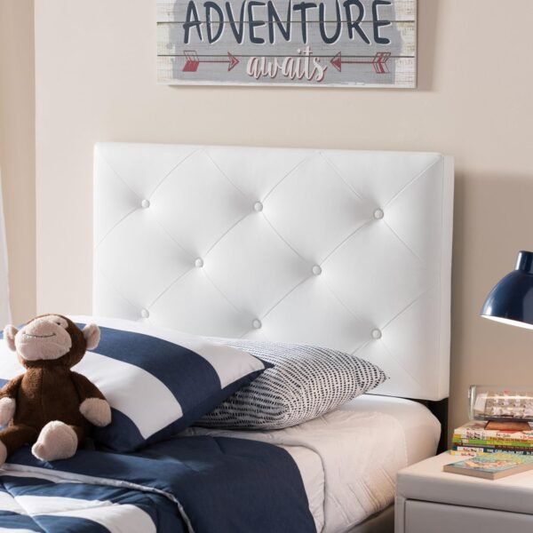 Baxton Studio Benoit Headboard, Twin, White - Image 2