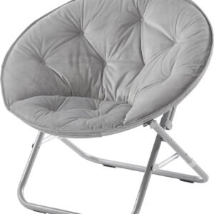 Urban Lifestyle Micromink Foldable Saucer Chair, Grey