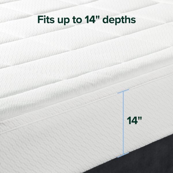 ZINUS 2 Inch Cloud Memory Foam Mattress Topper, Quilted Plush Mattress Topper, Green Tea Memory Foam Mattress Topper, Twin - Image 5