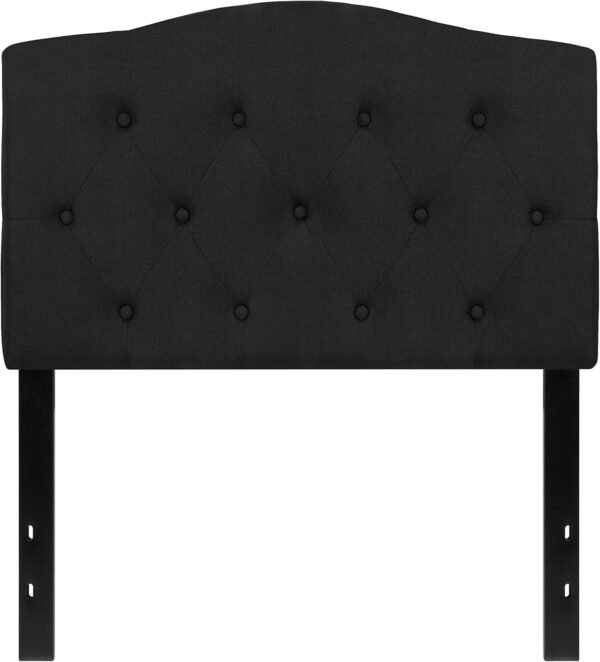EMMA + OLIVER Tufted Upholstered Twin Size Headboard in Black Fabric - Image 5