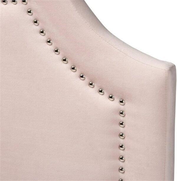 Baxton Studio Rita Velvet and Wood Twin Headboard in Light Pink - Image 5