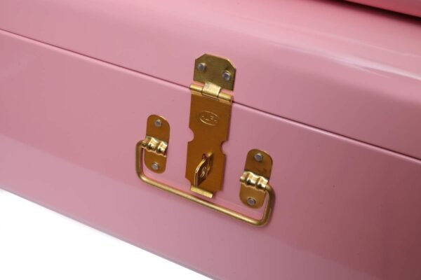 American Atelier Trunks | Set of 2 | Pink | Vintage Style Storage with Gold Finish Hardware | Space Saving Organizer | Use in Home, Dorm, and Office | Medium and Large - Image 6
