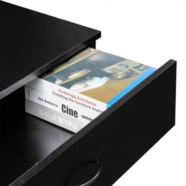 4 Drawer Nightstand, Black Night Stand for Bedroom, Modern 4 Drawer Dresser, Wood Bed Side Table/Night Stand with Drawers for Small Spaces, College Dorm, Kids' Room, Living Room 13" D X 26" W X 29" H - Image 7