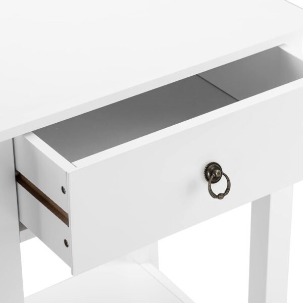 Nightstand, End Table with Drawers, Bed Side Table/Night Stand for Bedroom, Small Spaces, College Dorm, Kids’ Room, Living Room, Wood, 18W x 14D x 28H (White - D) - Image 7