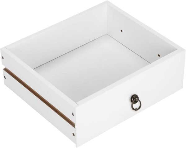 Nightstand, End Table with Drawers, Bed Side Table/Night Stand for Bedroom, Small Spaces, College Dorm, Kids’ Room, Living Room, Wood, 18W x 14D x 28H (White - D) - Image 6