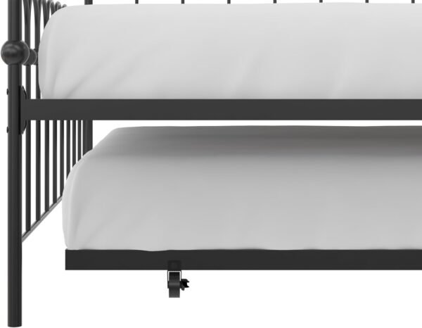 Novogratz Bright Pop Full Metal Daybed with Twin Trundle Bed, Black - Image 16