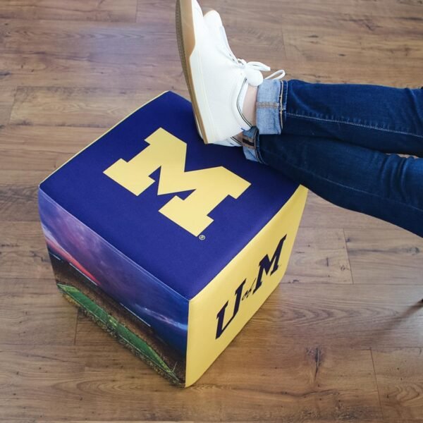 Goldie University of Michigan Wolverines Ottoman for College Fans - Image 4