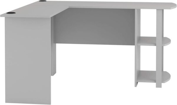 Ameriwood Home Dakota Bookshelves, Dove Gray L Shape Desk - Image 6