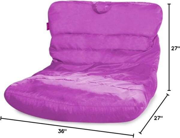Posh Creations Structured Comfy Seat for Bedrooms and Dorm Rooms, Large Bean Bag Chair, Laguna Lounger, Purple - Image 7