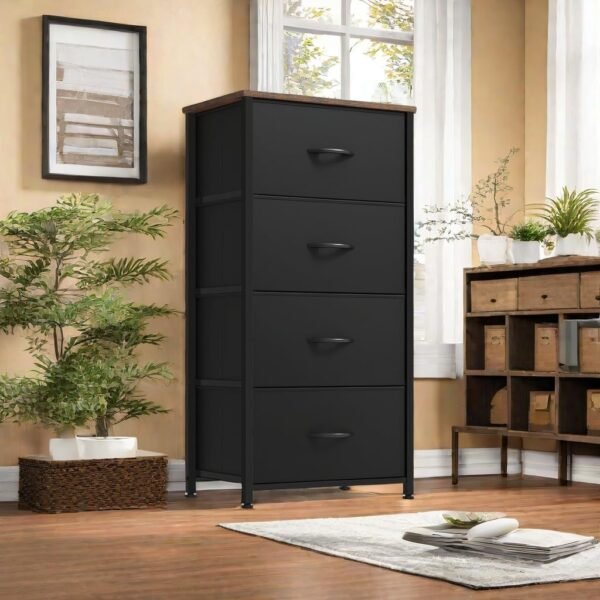 YITAHOME Dresser with 4 Drawers - Fabric Dresser, Organizer Unit for Bedroom, Living Room, Closets - Sturdy Steel Frame, Easy Pull Fabric Bins & Wooden Top - Image 3
