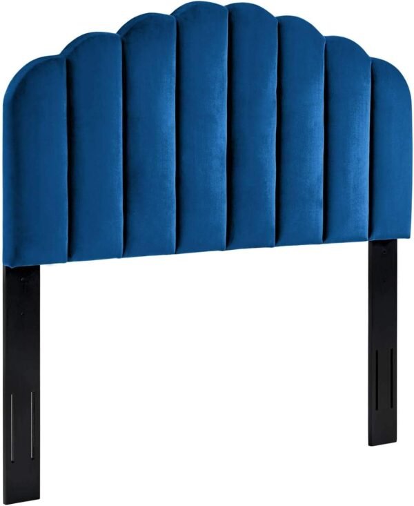 Modway Veronique Channel Tufted Performance Velvet Upholstered King/California King Headboard in Navy - Image 2