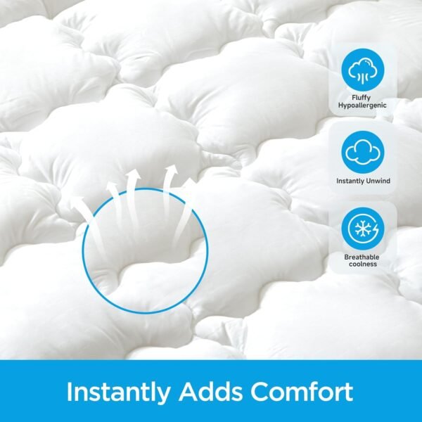 Choc Chick Dual Layer Twin Mattress Topper, 2 Inch Egg Crate Memory Foam Plus 1.5 Inch Pillow Top for Back Pain Relief, Cooling Bed Topper - Image 3