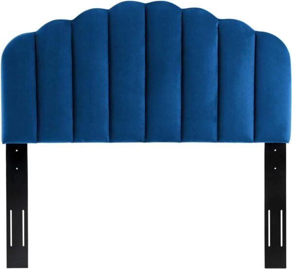 Modway Veronique Channel Tufted Performance Velvet Upholstered King/California King Headboard in Navy - Image 4