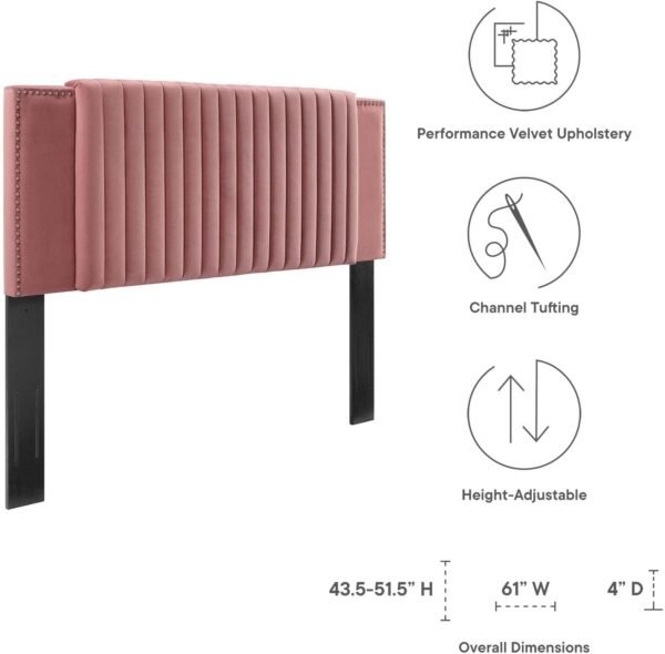 Modway Felicity Adjustable, Twin, Dusty Rose - Image 6