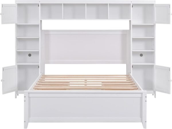 Ball & Cast Full Size Modern Large Platform Bed with All-in-One Cabinet & Shelf,Soild Wooden Bedframe W/ 4 Drawers,Flexible Storage,Space Saving,Easy Assembly,for Bedroom Guest Room Apartment,White - Image 10