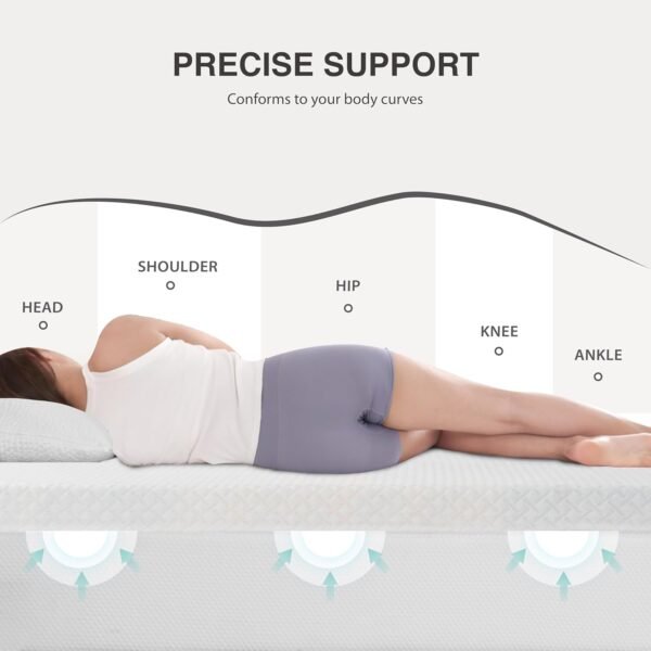2 Inch Gel Memory Foam Twin XL Mattress Topper with Removable Cover, CertiPUR-US Certified, Cooling Sleep, Pressure Relief, 38"×80"×2" - Image 3