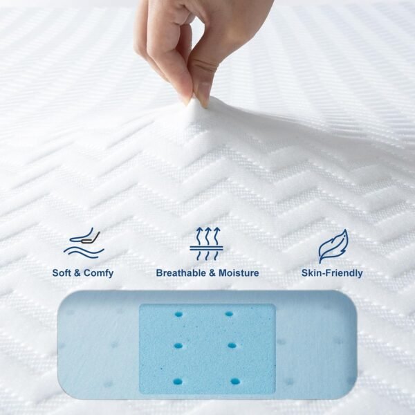Maxzzz 3 Inch Gel Memory Foam Mattress Topper King Size High Density Bed Mattress Topper Pressure Relief Bed Topper with Remover Soft Cover, Certipur-Us & Oeko-Tex Certified - Image 3