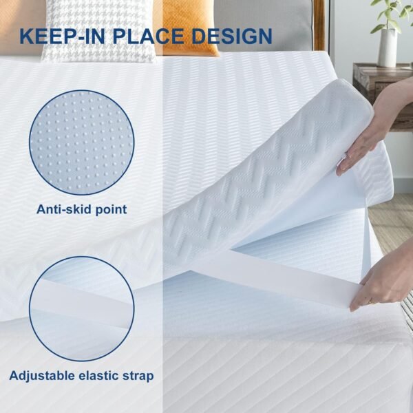 Maxzzz Firm Mattress Topper Queen, 4 Inch Memory Foam Mattress Topper with High Density Foam for Back Pain & Pressure Relief, Certipur-Us & Oeko-Tex Certified - Image 4