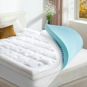 Choc Chick Dual Layer Twin Mattress Topper, 2 Inch Egg Crate Memory Foam Plus 1.5 Inch Pillow Top for Back Pain Relief, Cooling Bed Topper