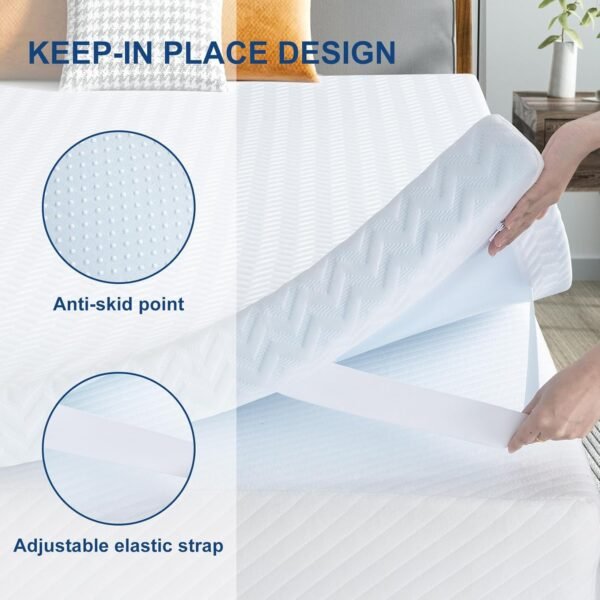 Maxzzz 3 Inch Gel Memory Foam Mattress Topper King Size High Density Bed Mattress Topper Pressure Relief Bed Topper with Remover Soft Cover, Certipur-Us & Oeko-Tex Certified - Image 5