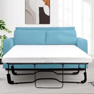4Inch Memory Foam Sofa Bed Replacement Mattress for Full Size Sleeper Sofa & Couch Beds – Made in USA – Washable Material/Non-Slip Base – Sofa Not Included – 72″ L x 53″ W x 4″ H