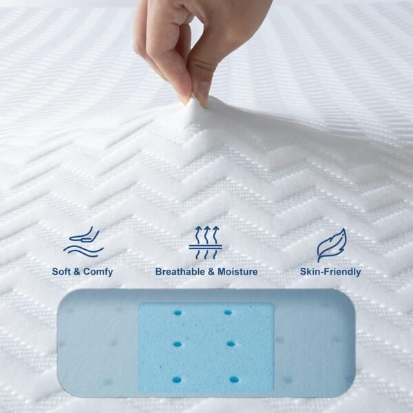 Maxzzz Firm Mattress Topper Queen, 4 Inch Memory Foam Mattress Topper with High Density Foam for Back Pain & Pressure Relief, Certipur-Us & Oeko-Tex Certified - Image 7