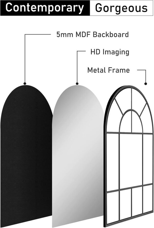 PROHOMEWARE Arched Bathroom Vanity Mirrors for Over Sink,Living Room Decorative Wall Mirror for Bedroom (22"*32") - Image 6