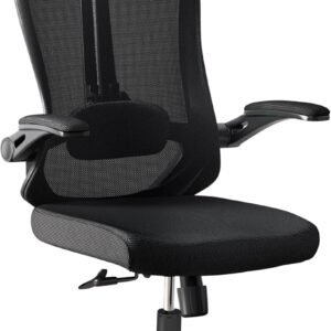 Ergonomic Office Chair – 400LB Comfy Desk Chairs with Headrest and Back Support, Heavy Duty Mesh Computer Chair with Wheels and Arms for Home Office, Study, Bedroom and College Dorm (Black)