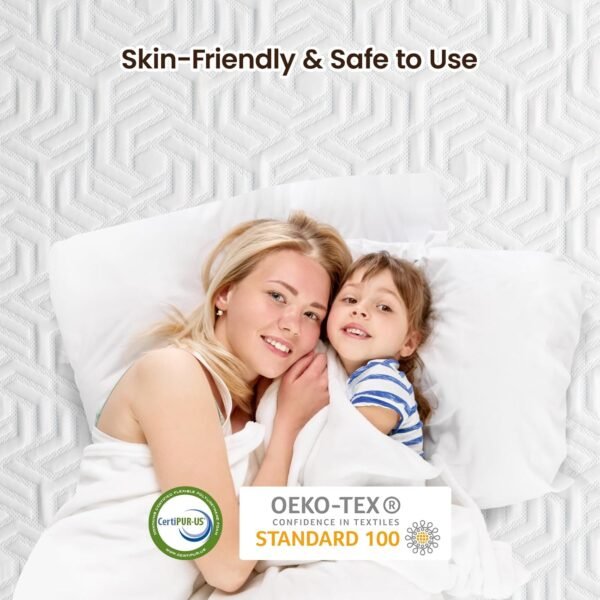 2 Inch Gel Memory Foam Mattress Topper Twin, Plush Foam Mattress Topper, Meidum Soft Foam Bed Topper for Pressure Relief, Removable Cover, CertiPUR-US Certified - Image 5