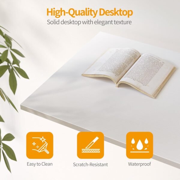 CubiCubi 47 Inch Computer Desk with 3 Drawers and Storage Shelves, Small Home Office Desk, Study Writing Gaming Table, Small Desk for Bedroom, White - Image 8