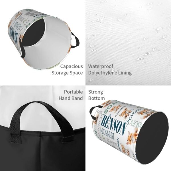 Personalized Fox Baby Laundry Hamper Kids Name Laundry Baby Baskets Waterproof Storage Bin Custom Clothes Nursery Hampers Collapsible Hamper Baby Gift Baskets for Boy Girl - Image 3