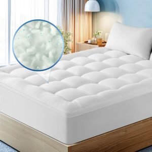 Baauye 3 Inch Memory Foam Mattress Topper Full for Back Pain, Soft Ergonomic Pillow Top Mattress Topper Full with Deep Pocket fits up to 21″, Extra Thick Mattress Pad with 4X Support, Bed Topper