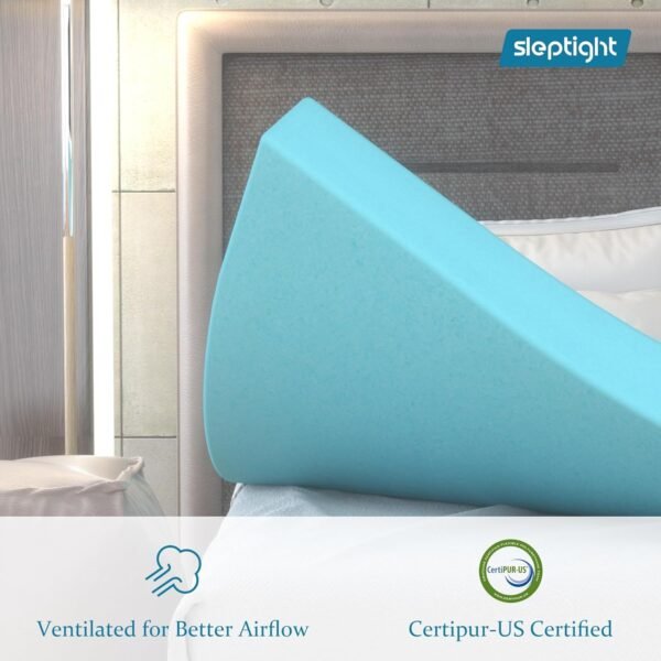 3 inches Foam Mattress Topper Twin XL in a Box，Twin XL Size Bed Topper for Pressure Relief ，CertiPUR-US Certified 80 * 39 inches Mattress Pads Blue - Image 3