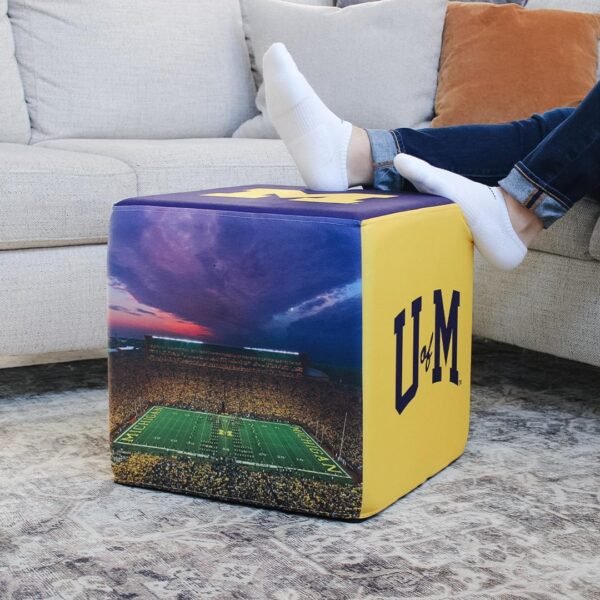 Goldie University of Michigan Wolverines Ottoman for College Fans - Image 3