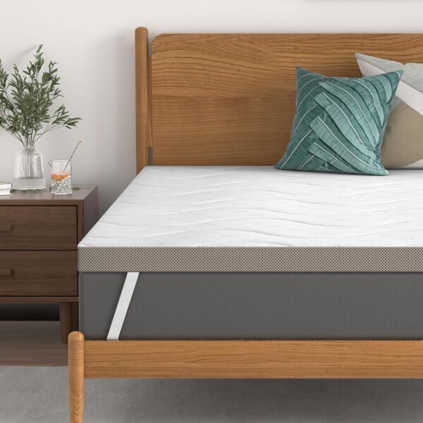 Sleepmax Firm Mattress Topper 4 Inch Twin XL Extra Long - Extra Firm Mattress Pad Bed Topper for Pain Relief - High Density Foam with Washable Cover - CertiPUR-US Certified