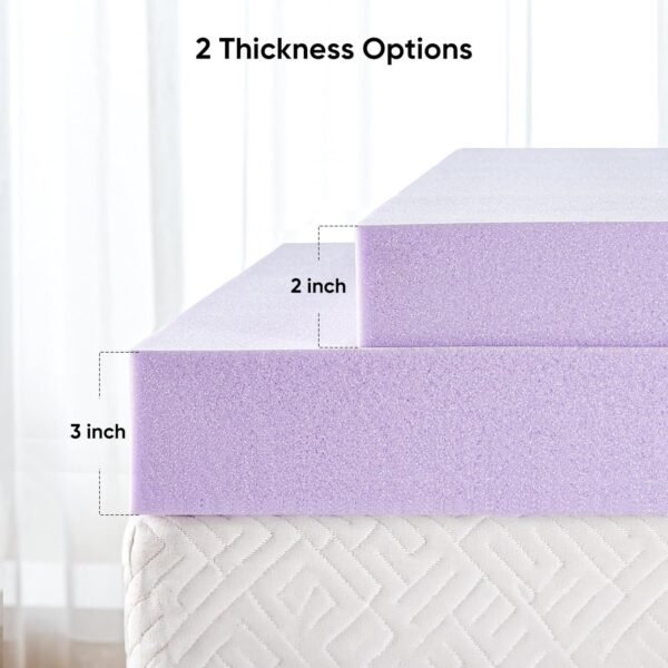 Marsail 3-inch Twin XL Memory Foam Mattress Topper with Lavender Scent, Gel Infused Cooling Mattress Topper, Soft Mattress Topper for Sleeper Sofa, RV, Camper, CertiPUR-US Certified - Image 6